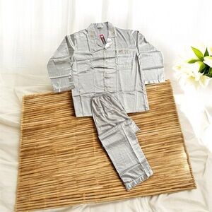 New Silver Mary-Hao Silk 2 Pc Dragon Embroidered Pajama Set XXL see measurement